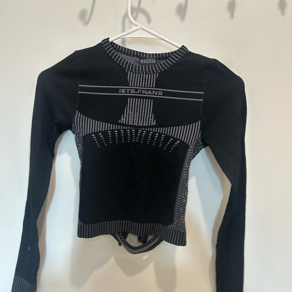 iETS FRANS Black and Gray Long Sleeve Top